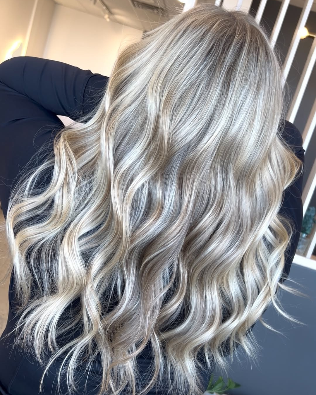 Dimensional Ash Blonde Balayage Waves