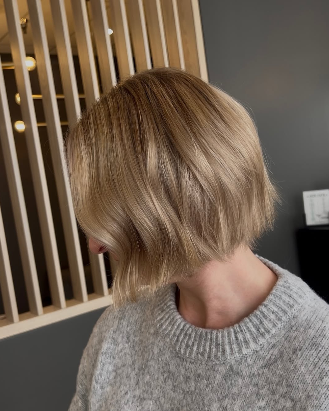 Textured Honey Blonde Bob Haircut